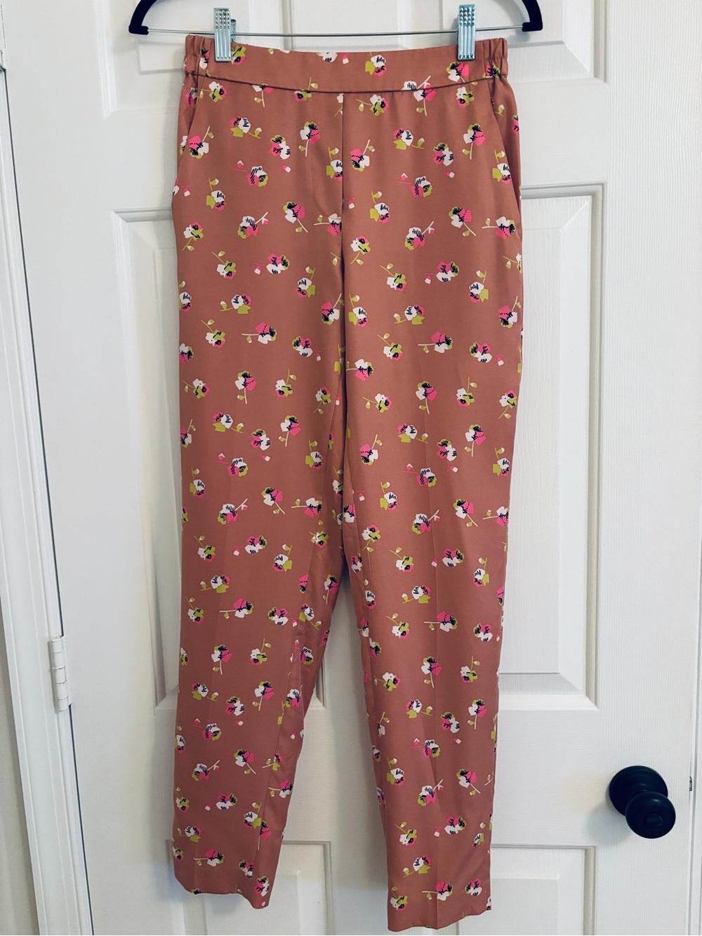 J. Crew Falling Pansies Floral Pull-On Pants